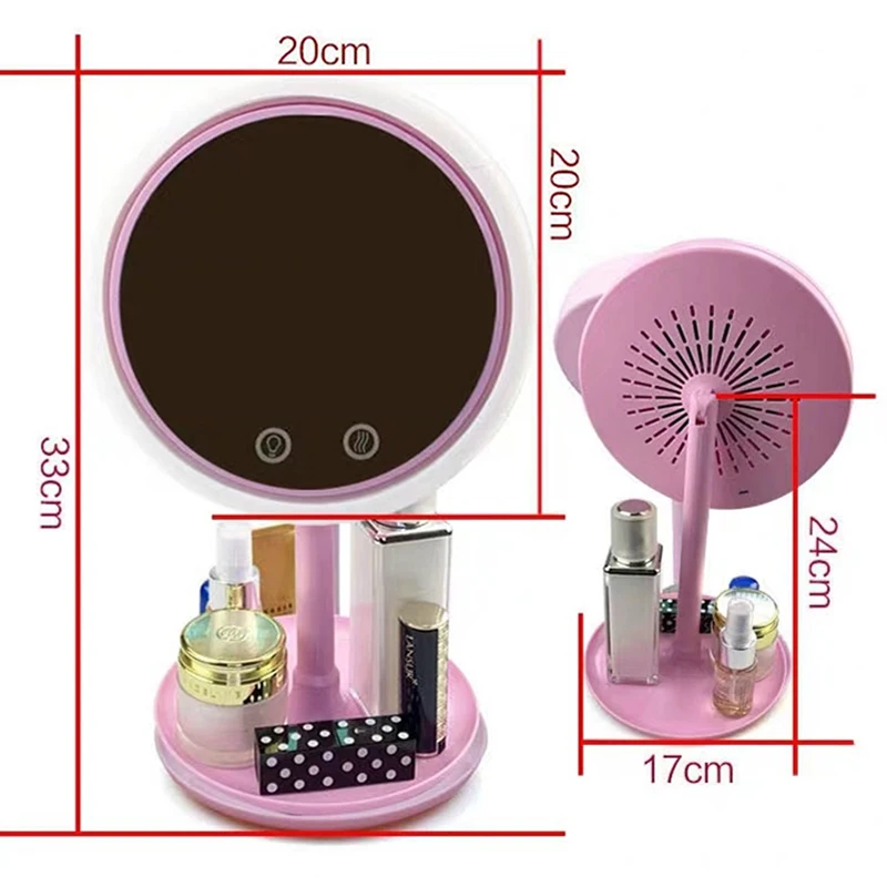 LED Make-Up Spiegel Mit Licht Damen Lagerung Make-Up Lampe Desktop Rotierenden Eitelkeit Spiegel Runde Form Kosmetik Spiegel für Schlafzimmer