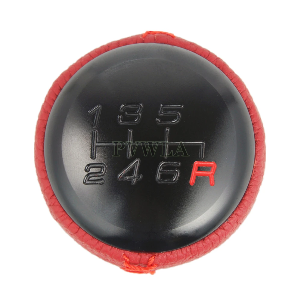 Car Handbal For HONDA Civic Type-R 2017 2018 2019 2020  6 Speed Manual Stick Red PU Leather Shift Knob