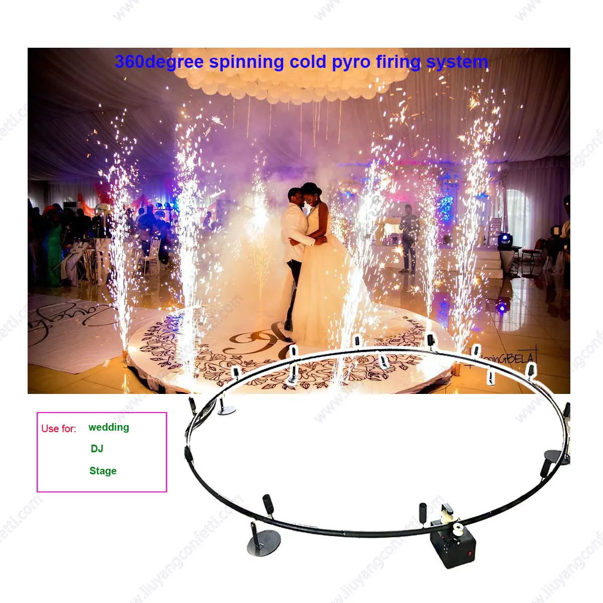 Wedding Decoration Supplies Centerpiece Table Favor Firework Stage Electric Controller Remote Sfx 360 Spin Cold Pyro First Dance