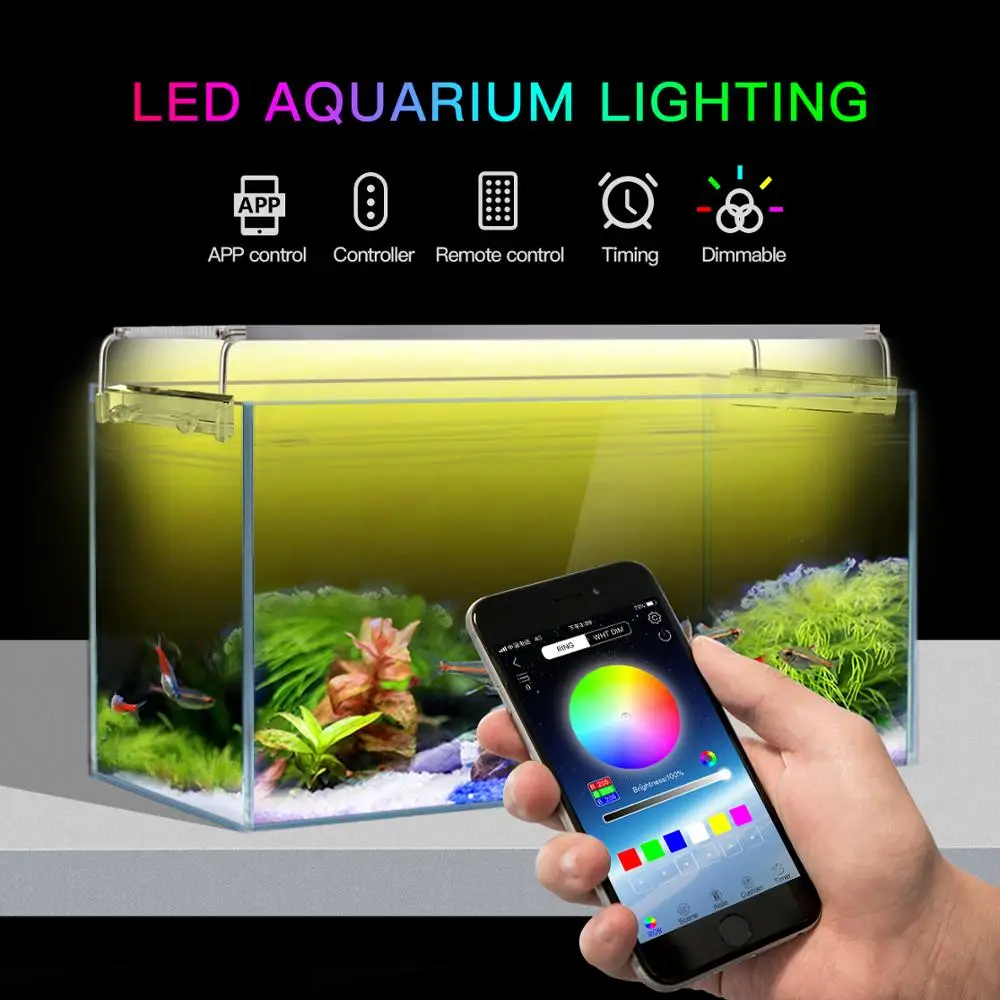 

Automatic Timer Lamp for Aquarium LED Lighting Fish Tank Light for Aquarium Automatic Timer 24Hour/7Day 30CM 50CM 60CM 70CM 80CM