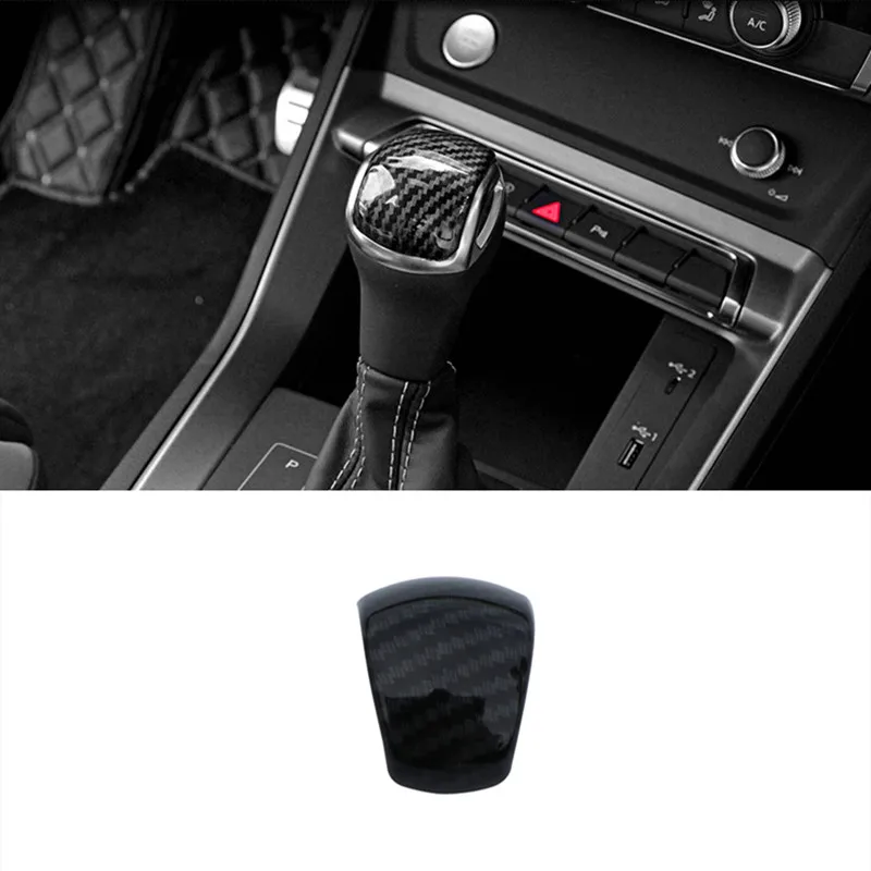 

ABS Center Console Gear Shift Head Decoration Cover Trim For Audi Q3 2019 Carbon Fiber Color Car Styling Interior Accessories