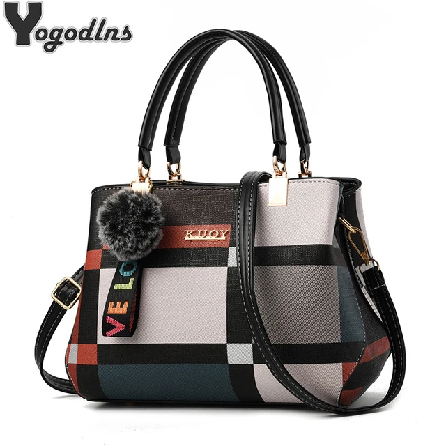 Eleganckie markowe torebki damskie torby Messenger PU skórzane torby Crossbody Hairball tassen dziewczęca torba na ramię torba z najwyższej półki