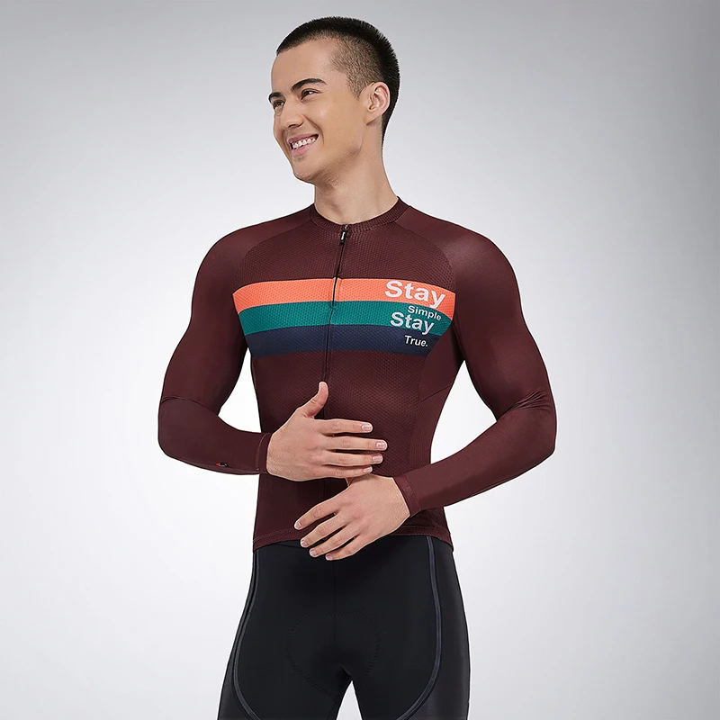 Santic Men Cycling Jersey Long Sleeve Spring Summer Breathable Mountain Bike Jersey Bicycle Clothing Cycling Top Shirt Asian Siz