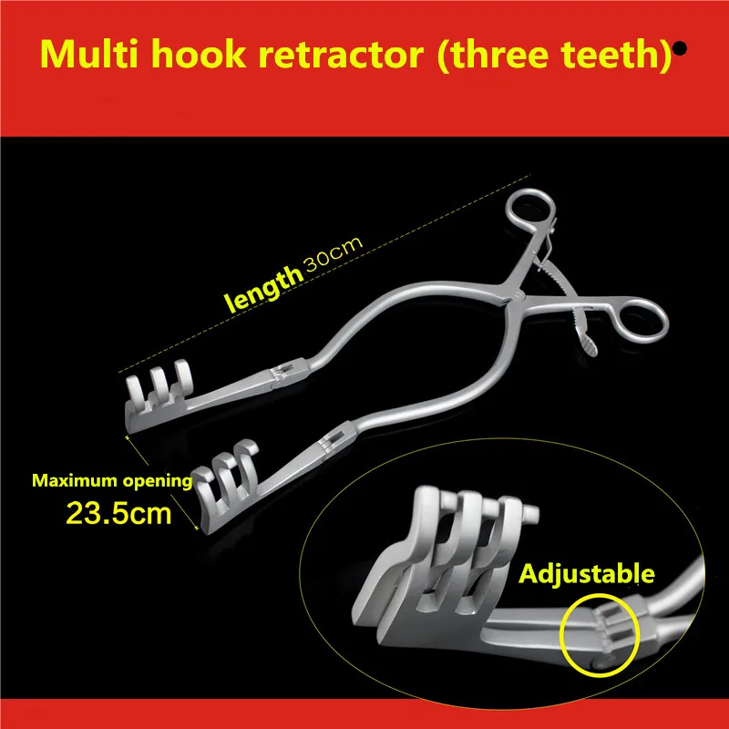 

Orthopedic instrument medical spine lamina Vertebral body muscle opener 3*4 hook 28cm Distraction forcep movable joint retractor