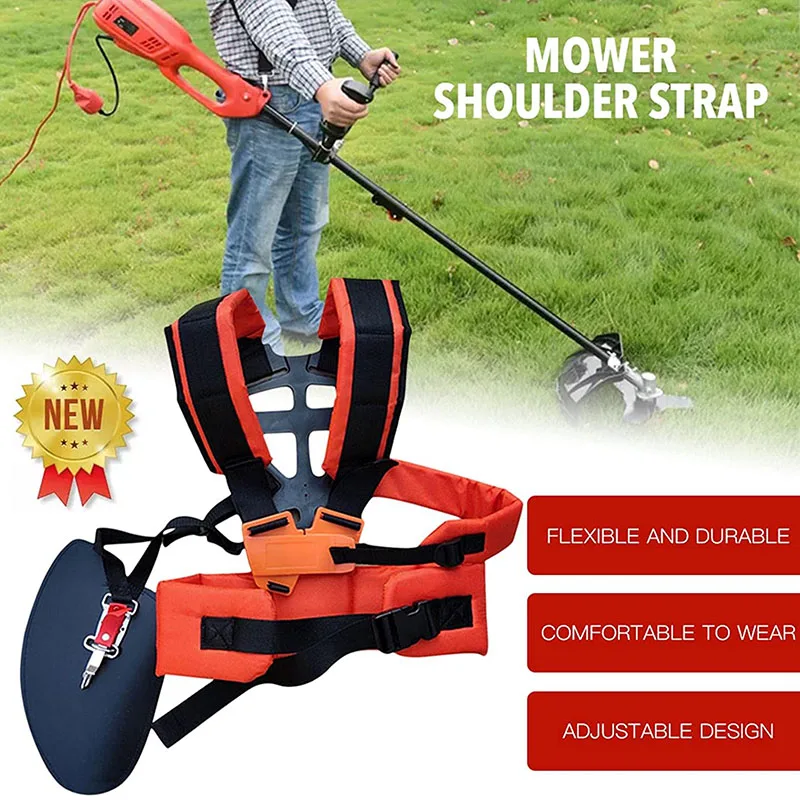 Double Shoulder Strap Grass Trimmer Brush Cutter Harness Belt Garden Power Pruner High-strength Wear-resistant Yellow