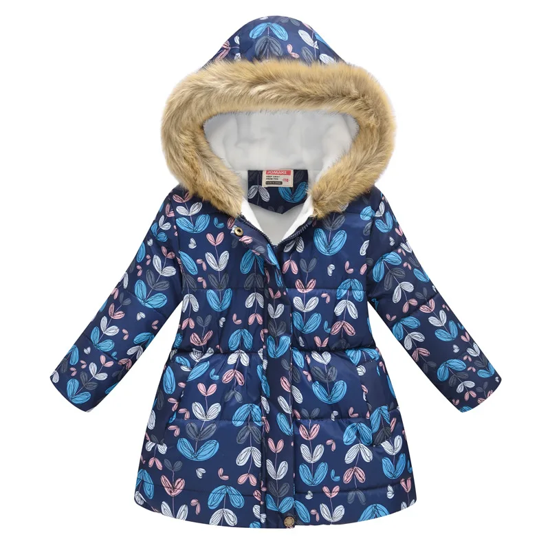 Baby Girls Jacket for Cold Winter Baby Warm Outerwear With Fake Fur Clothing Children Kids Snowsuit Cotton Padded Jacket Parka