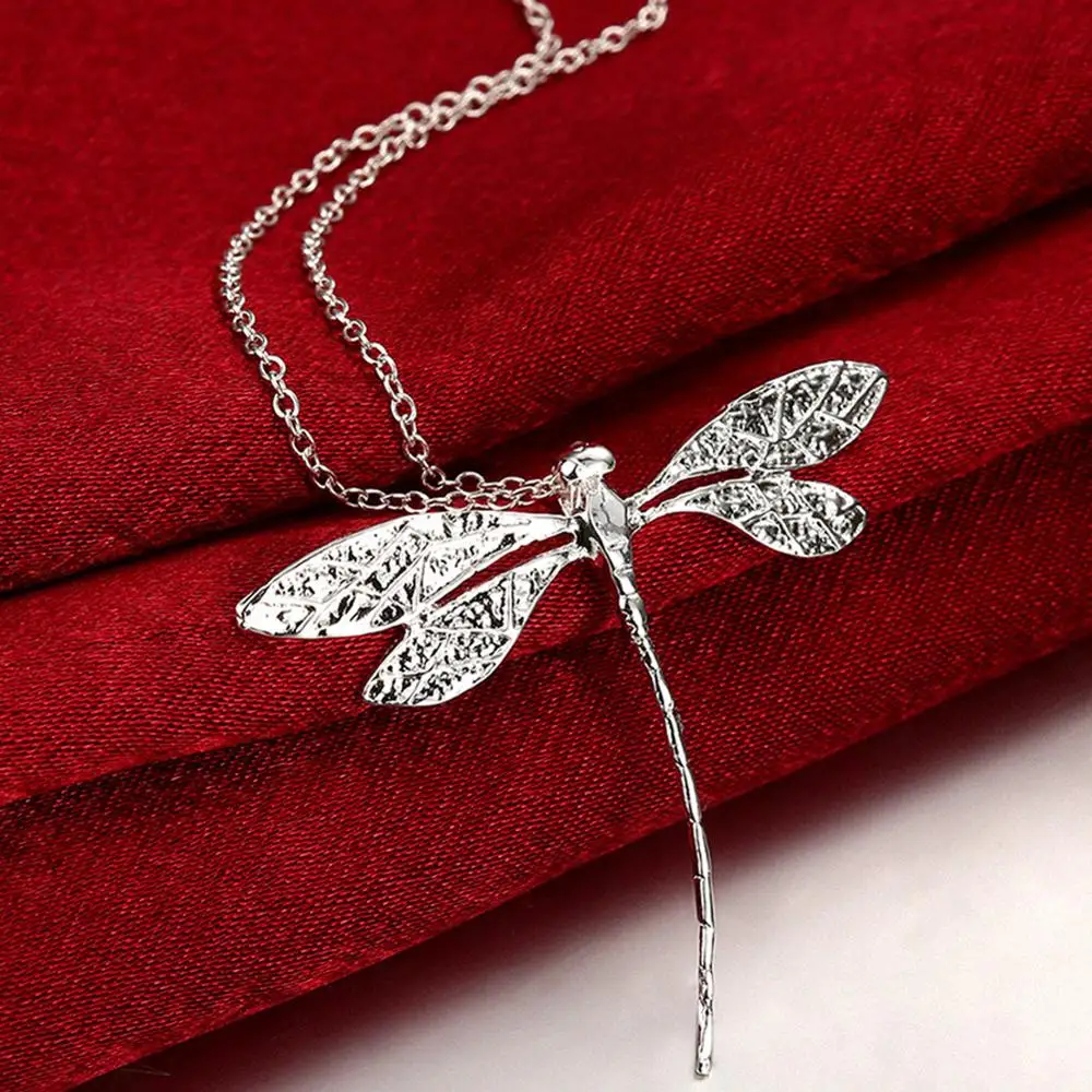 BABYLLNA New Style 925 Sterling Silver Necklace Dragonfly Pendant Necklace 18 Inch Chain For Woman Anniversary Charm Jewelry