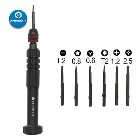 6 in 1 정밀 드라이버 키트 Phillips Pentalobe Torx 크로스 스크류 드라이버 비트 세트 iPhone 11 ~ 15 Pro Max 오픈 핸드 툴