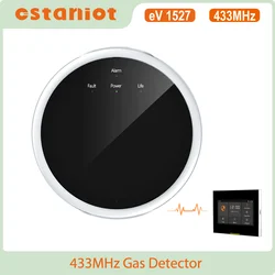 Ostaniot Tuya 433MHz Rilevatore di fughe di gas intelligente Sensore di gas naturale Rilevatore di sicurezza di gas GPL domestico combustibile per sistema di allarme domestico