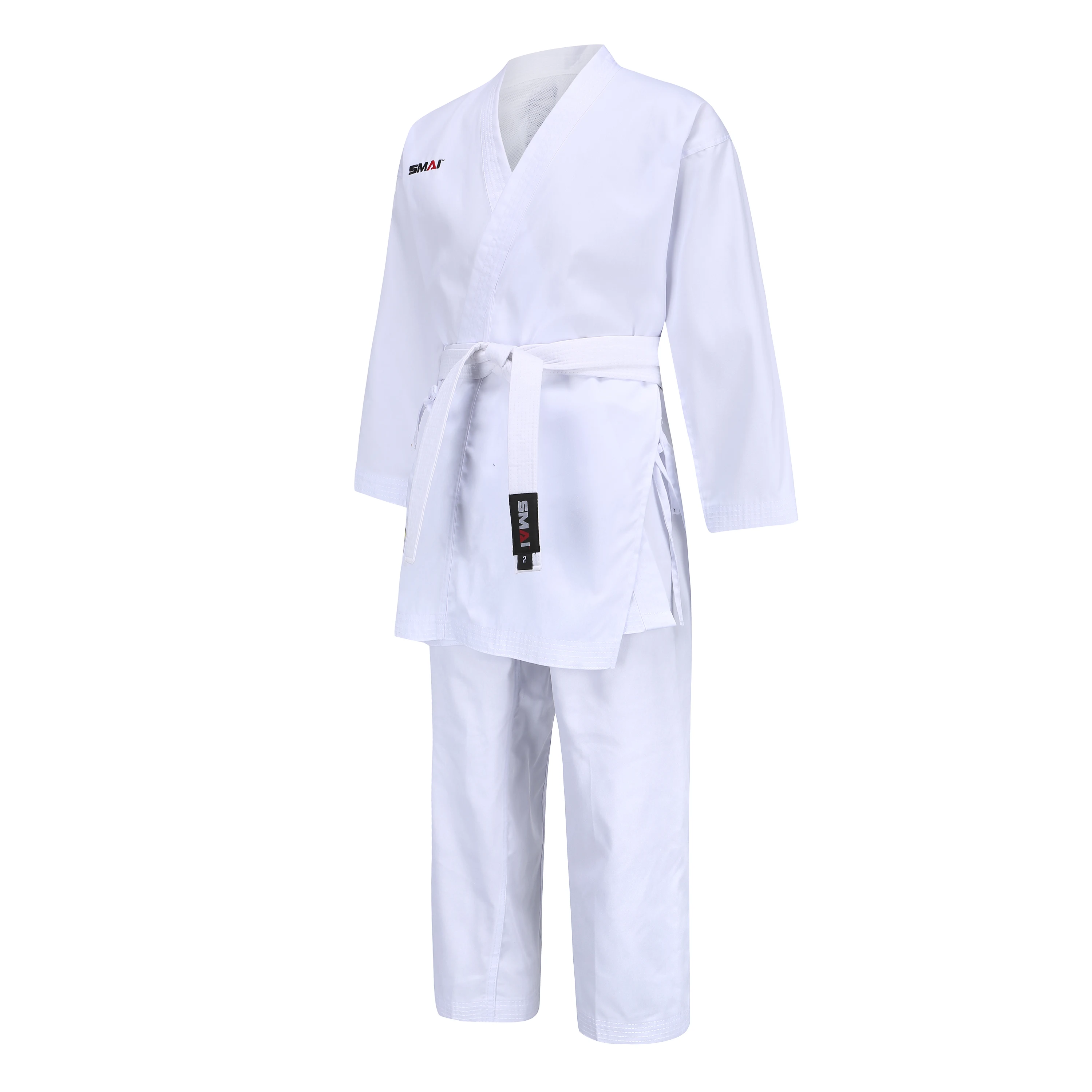 WKF certified Smai karate uniforms for beginners export original karate training clothing cotton twill fabric with a white belt