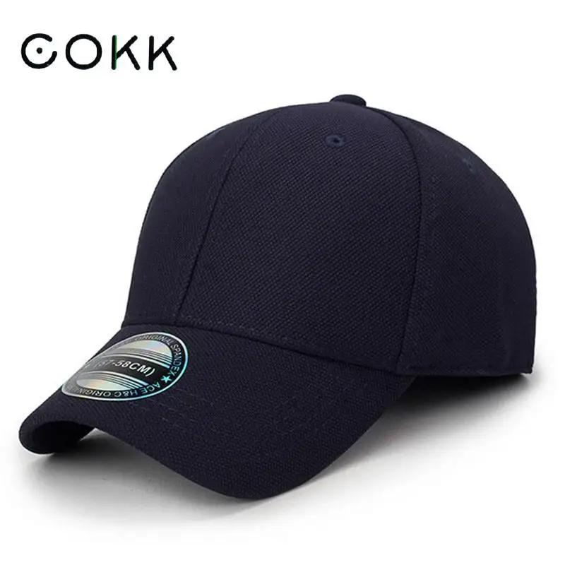 COKK Fitted Closed Full Cap Quick Dry Baseball Cap Men Snapback Hats Caps Women Bone Male Trucker Hat Casquette Outdoor Black