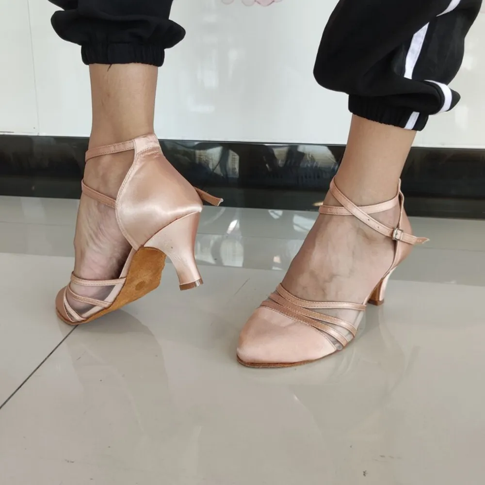 Evkoodance المرأة الجلد مضخة أحذية الرقص 6 سنتيمتر كعب اللاتينية السالسا التانغو أحذية ممارسة قاعة الرقص أحذية حفل زفاف أحذية رقص #5