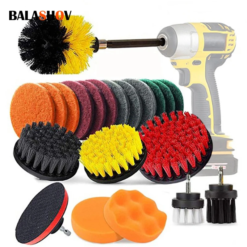 Drill-Brush Cleaner Kit Power Scrubber For Cleaning Bathroom Bathtub Cleaning Brushes Scrub Drill Kitchen Home Cleaning Tools