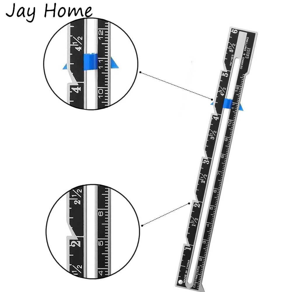 3PCS Sewing Gauge Measuring Tool Metal Sliding Gauge Fabric Quilting Ruler Seam Measuring Gauge DIY Quilting Sewing Supplies