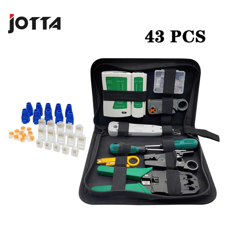 RJ45 Crimping pliers Portable LAN Network Repair Tool Kit Cable Tester AND Plier Crimp Crimper Clamp