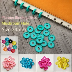 30pcs 24mm Colorful Plastic Mushroom Hole Binder Discs Planner Binder Ring Notebook Disc Binding Mushroom Rings Binding Supplies