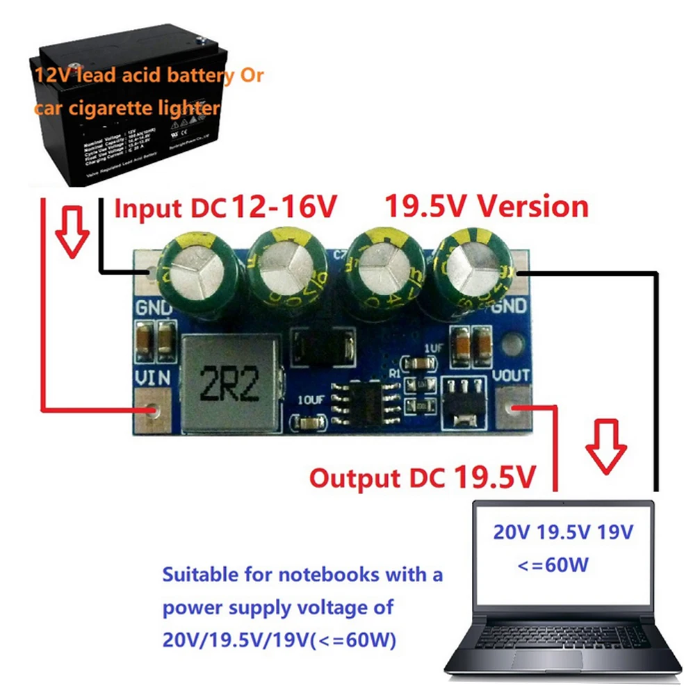 60W DC DC Converter Molude DC 3.7V-18V to 5V 6V 9V 12V 15V 19.5V Step-Up Boost for lead acid Car cigarette lighter PLC LED