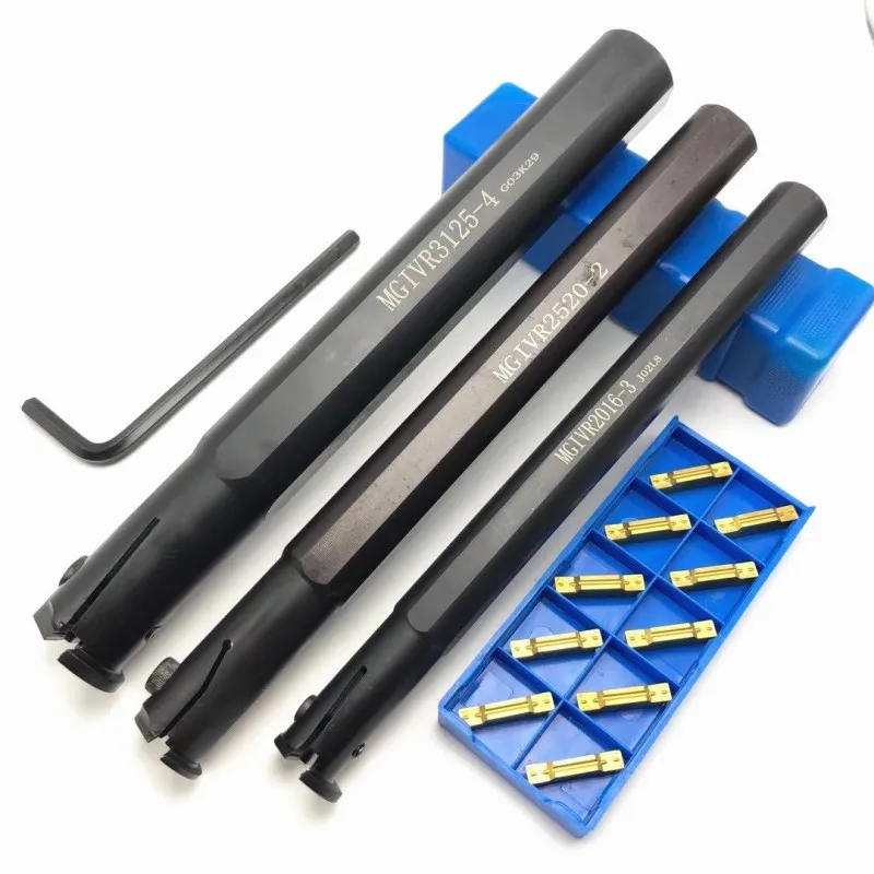 MGIVR2016-2 MGIVR2520 MGIVR3125-1.5 / 2/3/4 inner hole turning tool holder CNC inner groove tools holder+10PCS MGMN cutting tool