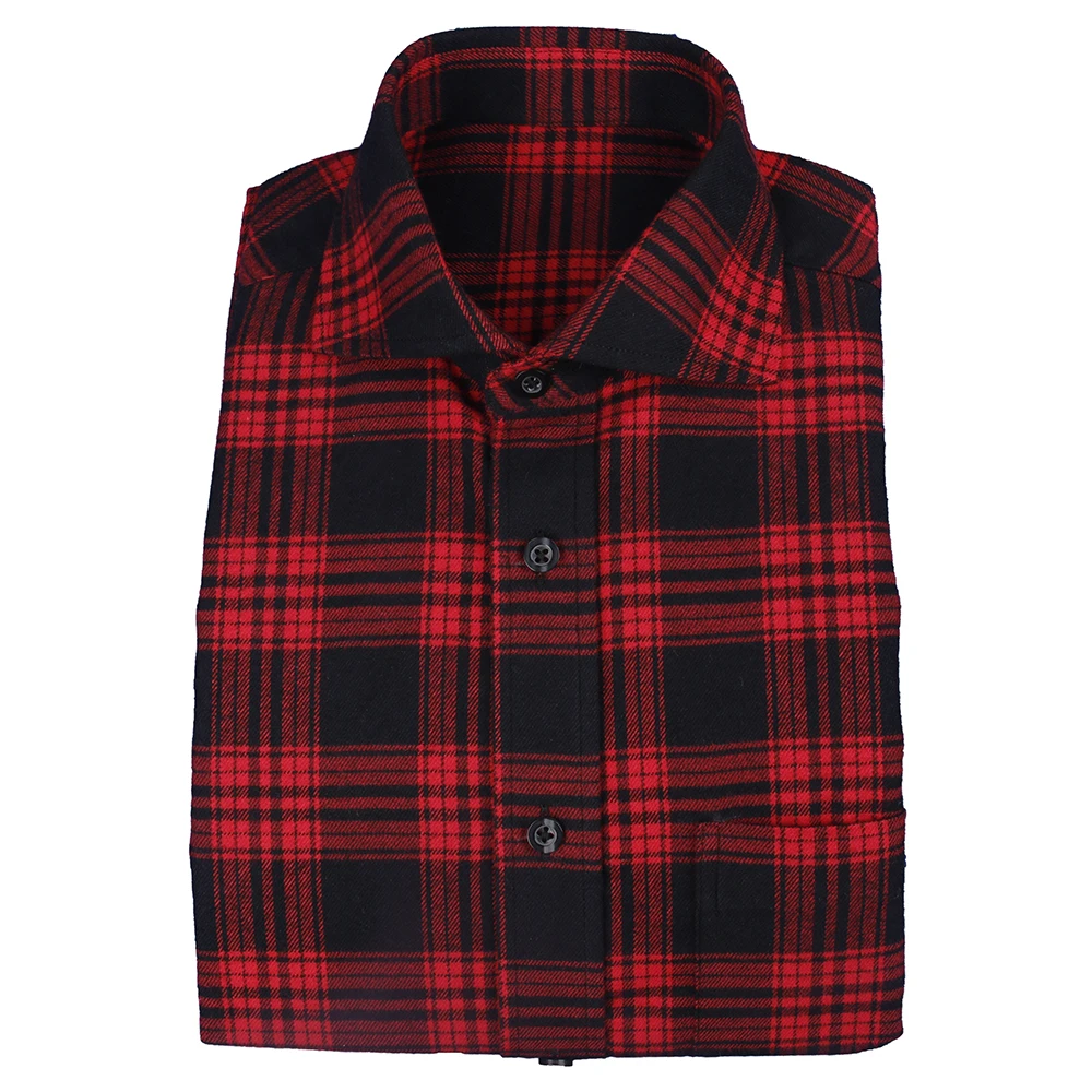 

100% Cotton Warm Red Black Plaid Dress Shirts Tailor Made Dress Shirts Winter Sprint Checkered Shirt Custom Tailored Shirts Men