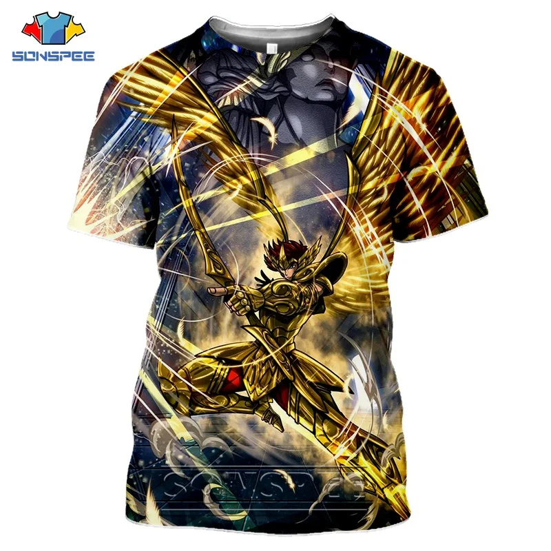 Anime Saint Seiya Series Tshirts Men Women 3D Print Graphics Novelty Fashion T-shirts Cartoon Streetwear Casual Summer Tops Tees