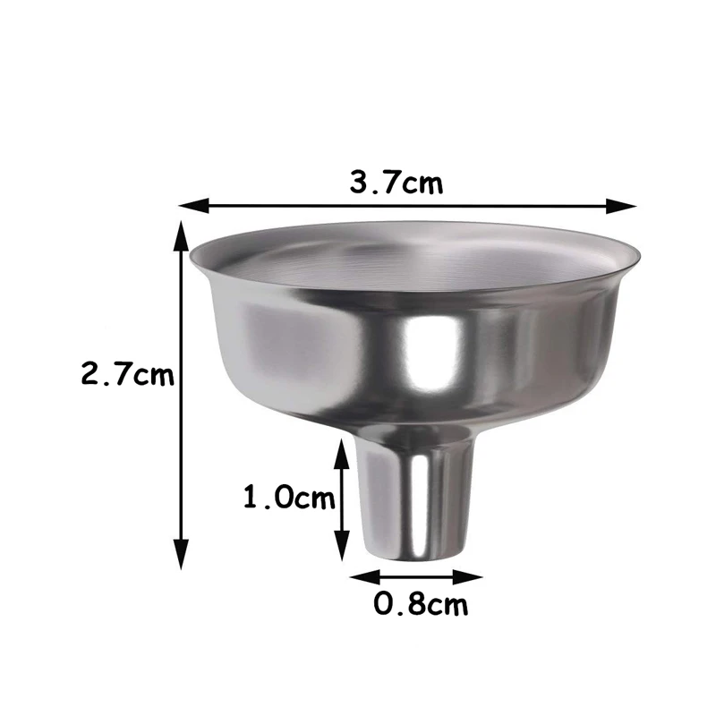 LMETJMA Stainless Steel Mini Funnels For All kinds Of Hip Flasks Multipurpose Funnel For Bottles Oil Funnel KC0137