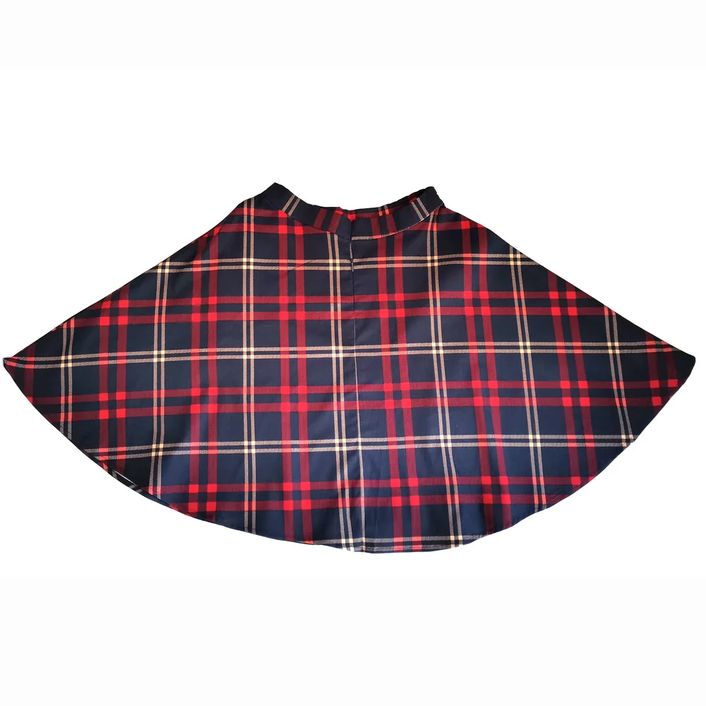 2023 High Waist Pin Up Hepburn Retro Vintage Swing Skirts Checkered Cotton Womens Midi Skirt 60s Rockabilly Plaid Jurken Skater