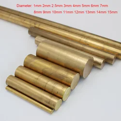 1 pz solido H59 ottone tondo barra di tornitura barra di metallo lunghezza asta 200 / 500mm diametro 1/2/2.5/3/4/5/6/7/8/9/10/11/12/13/14/15mm