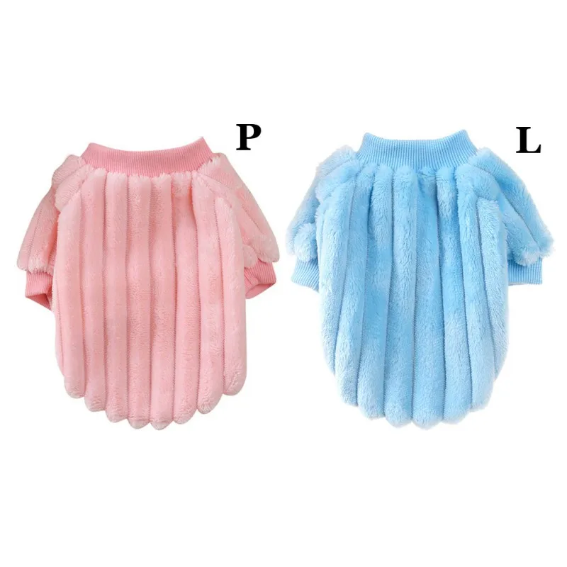 Pet Dogs Thickened Cashmere Stripe Warm Costume Puppies Autumn Winter Sweater For Small Medium Dogs