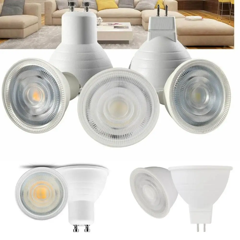 LED COB Spotlight Lamp Dimmable GU10 MR16 Bulbs High Power 7W 220V AC Replace Halogen Lamps Energy Saveing Lighting