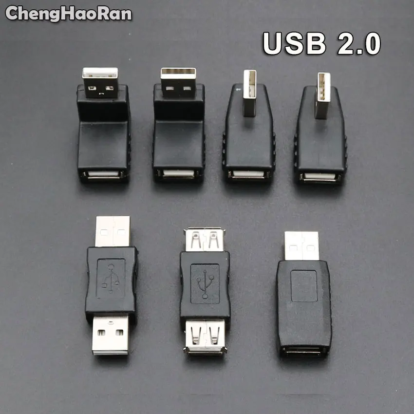 

ChengHaoRan Left/Right/Below/Above Angle 90/180 Degree USB 2.0 A Male Female Adapter Connecter For Laptop PC USB 2.0 Converter