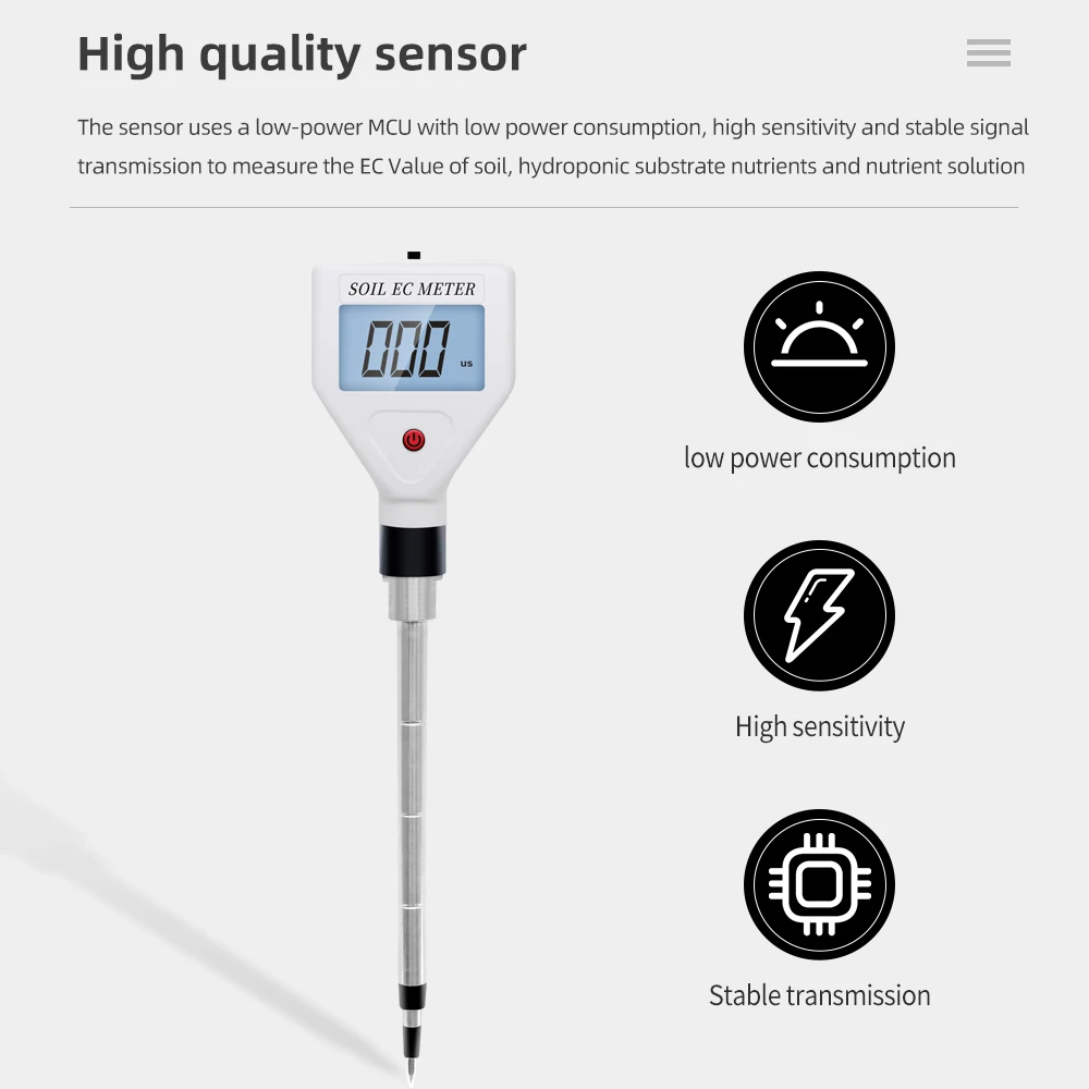 

EC-98361 Portable EC Meter Digital Water Quality Tester Water Analyzer Soil EC Detector For Aquarium Water Milk Cheese Soil