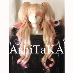 Dangan Ronpa Danganronpa Enoshima Junko Cosplay Wig Pink Ombre Long Wavy With Ponytail Clip Heat Resistant Cosplay Wig + Wig Cap