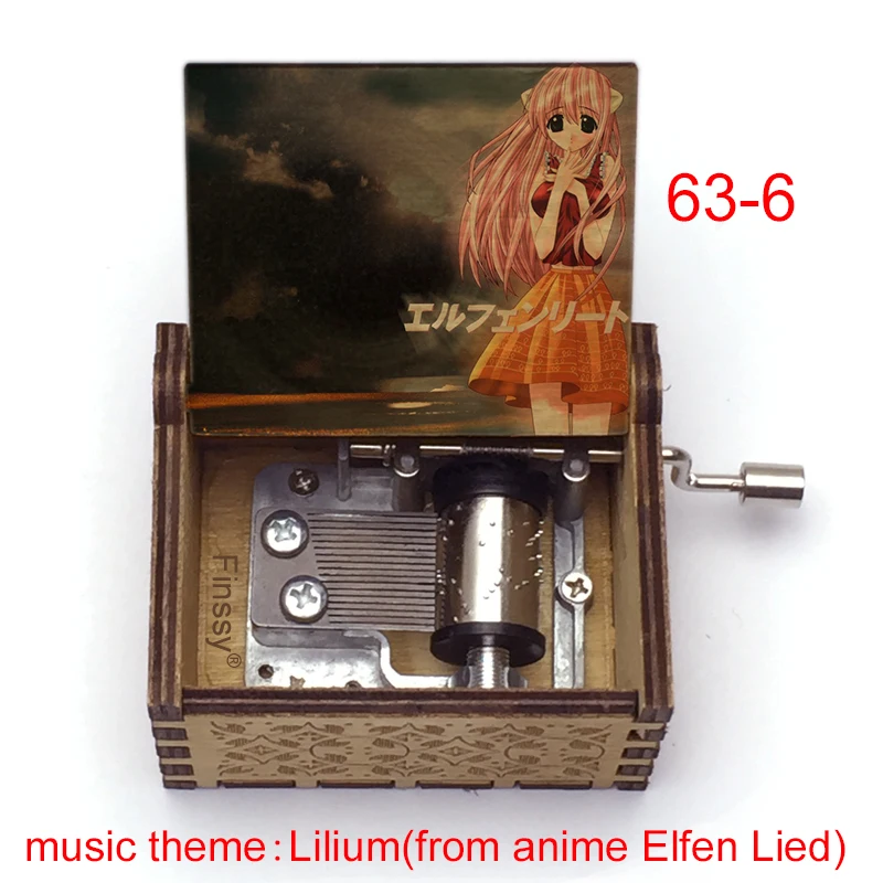 Anime kreative Farbdruck Cartoon Elfen gelogen Lucy Musik Thema Lilium 18-Note Holz Spieluhr Geschenk für Mädchen Freunde anwesend