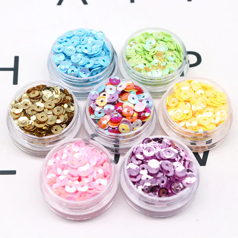 4mm 5mm Laser Sequin 3D Hologram PVC Round Cup Sequin Sequin Sewing Wedding Craft Fancy Dress Party Scrapbook Accessories 20g