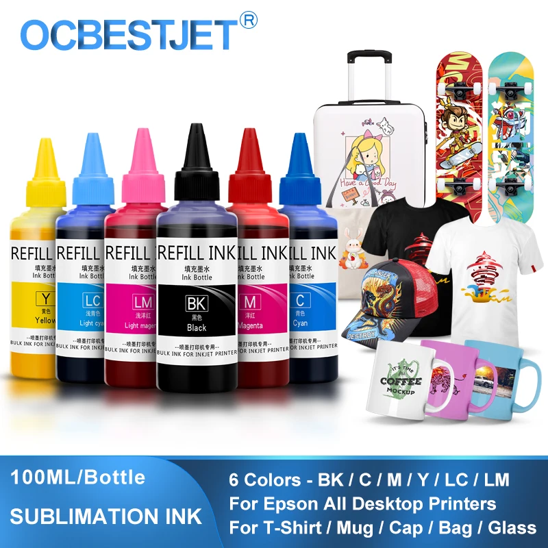 100ML Sublimation Ink For Epson ET-2720 ET-2760 ET-2750 ET-15000 ET-4700 ET-3760 WF-7710 WF-7720 WF-7210 All Desktop Printer