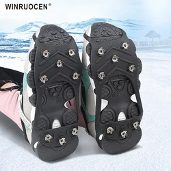 WINRUOCEN 8 Teeth Anti-Skid Ice Snow Shoe Spiked Climbing Claws Grips Cleat Crampons Climbing Camping Anti Slip Shoes