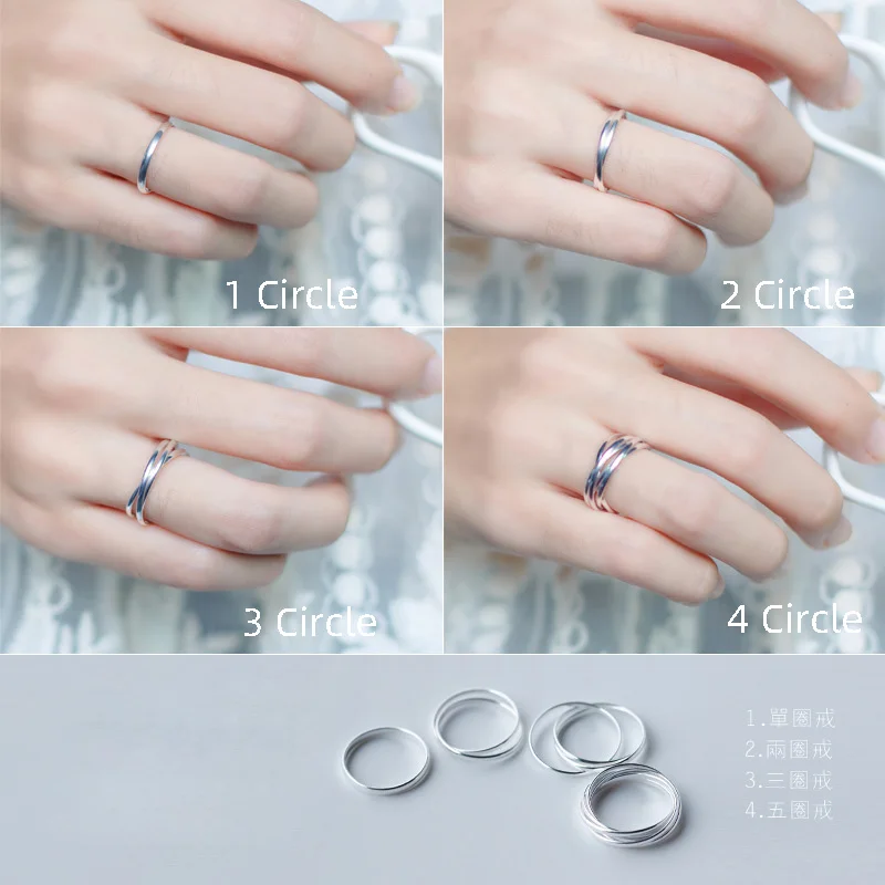 Size 5-20 Wish Finger Women Ring 925 Sterling Silver Minimalist Layers Rings For Women 925 Silver Fine In Jewerly Rings Woman - Image 3