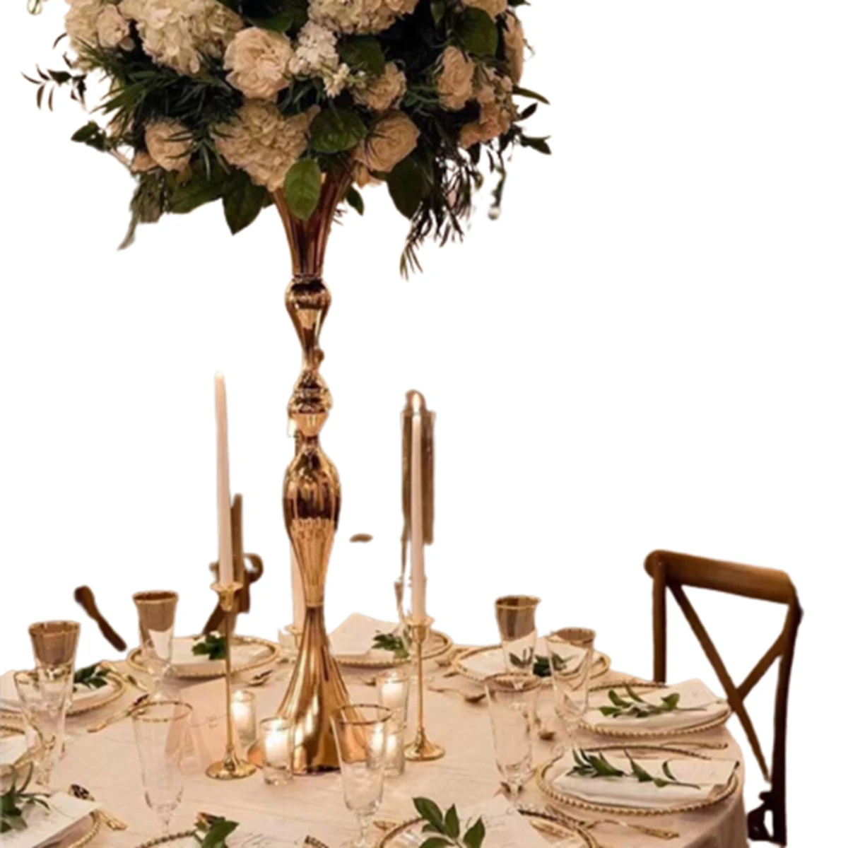 

Gold Tall Pillars Floral Stand iron Large Metal Floor Vases For Wedding table decor idea AB0726