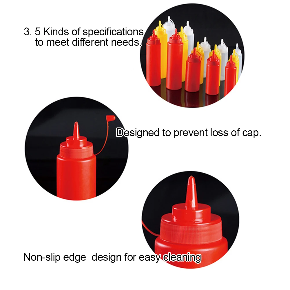 8/12/16/24/32 Condiment Squeeze Bottles ,For Ketchup Mayo Hot Sauces Olive Oil Bottles Kitchen Gadget Кухонные принадлежности