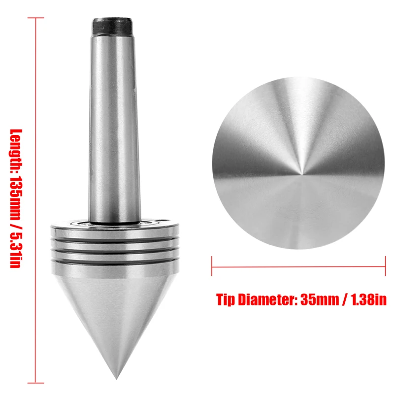 1Pcs Lathe Milling Center MT2 High Accuracy Live Revolving Center Medium Lathe Machine Tool Accessory for CNC Cutter Promotion