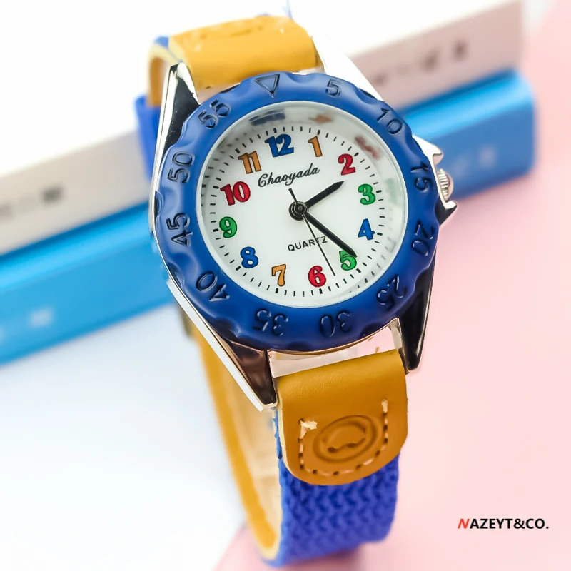 Newfashionlittleboysgirlssimpledialquartzwatch3DchildrencolorArabic NumberSportclockhighqualitykidswatchrelojes mujerclock