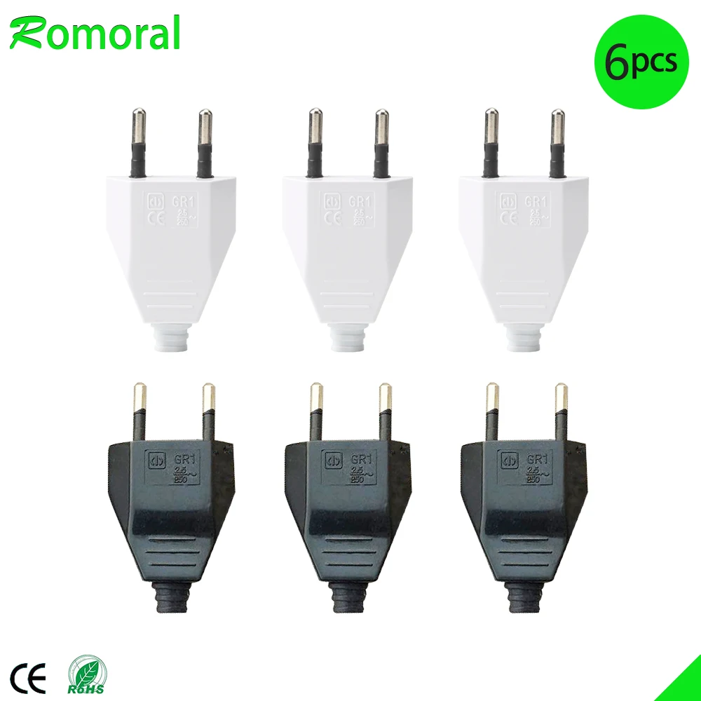 4.0mm EU Male Female Butt VDE Power Cord Plug Power socket Europ EU plug Light-fixture 2 core Connection Plug.