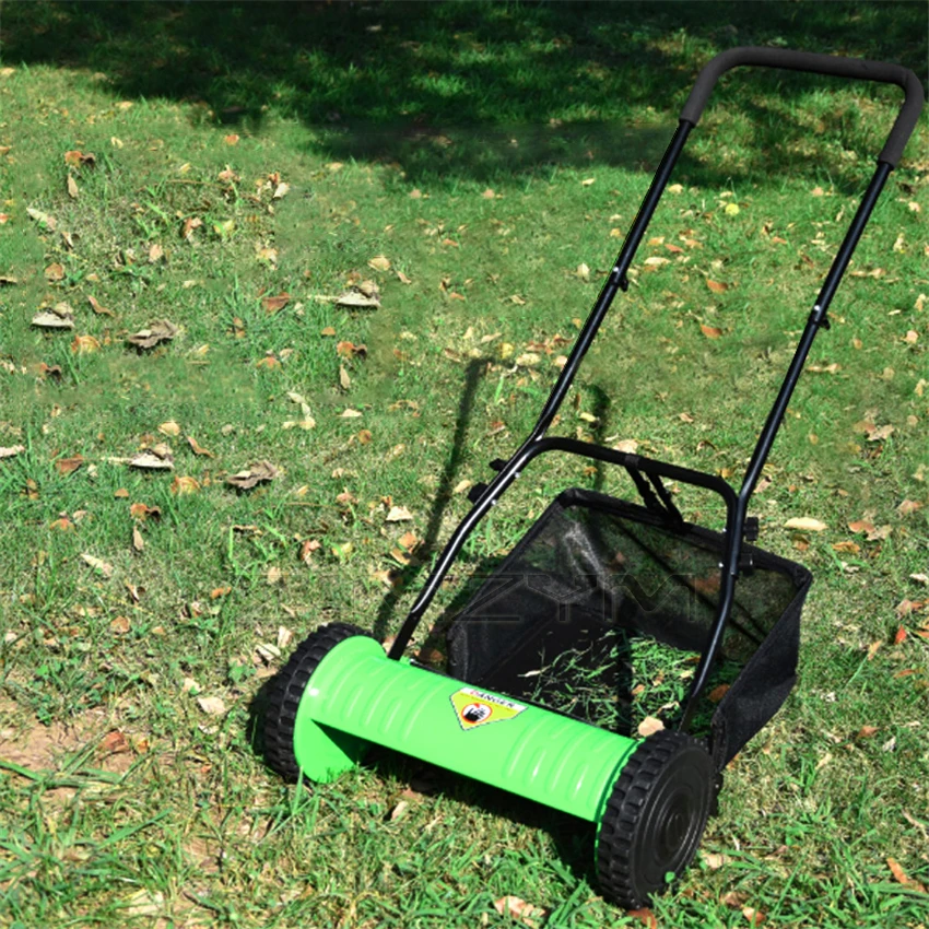 Household Hand-push Manual Grass Trimmer Mower Portable Mowing Machine Garden Tool 16 Inch Lawn Mower With Grass Basket 40CM