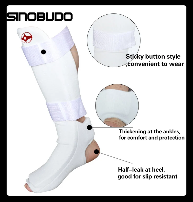 Hot Sale Kyokushinkai Karate Foot Protection Kyokushin Shin Instep Guards Kick Boxing Taekwondo Shank Protectors