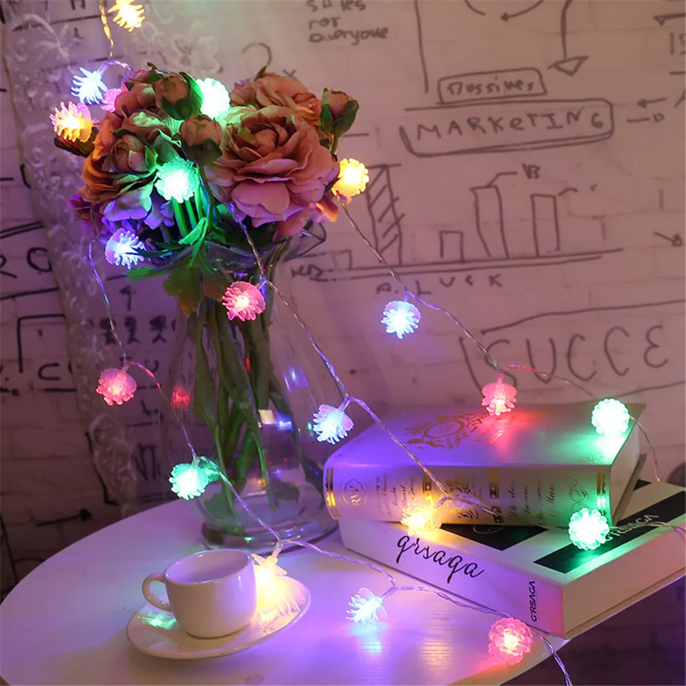 Kerst Fairy Led Dennenappels String Lights Batterij Aangedreven Lamp Voor Festival Party Nieuwe Jaar Room Wedding Garland Garden Decor