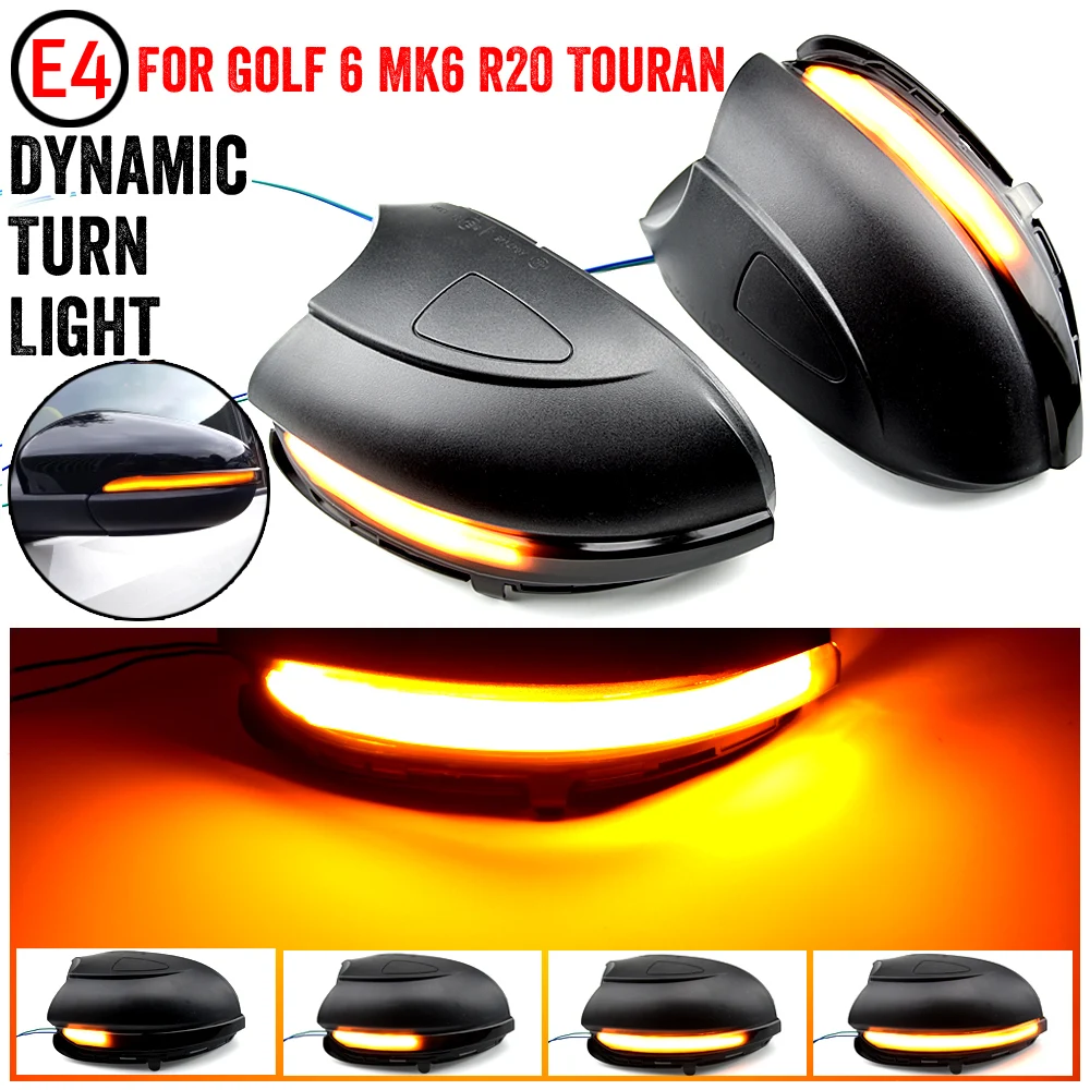 Dynamic Turn Signal LED Side Wing Rearview Mirror Indicator Blinker Repeater Light Lamp For VW GOLF 6 MK6 GTI R32 08-14 Touran