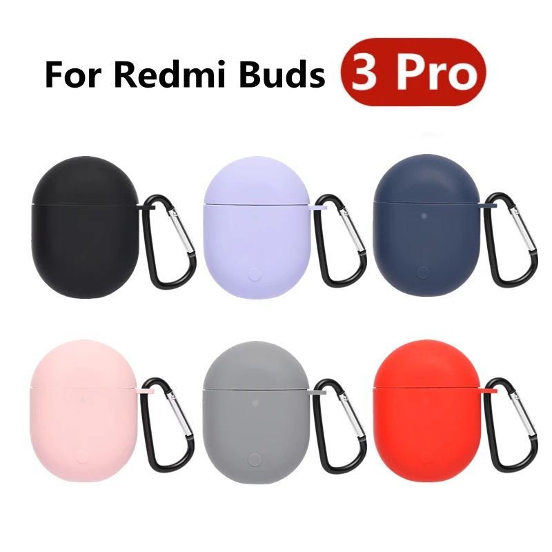 Soft Silicone Earphone Protective Shell Cover For Xiaomi Mi Buds 3 Pro Redmi AirDots 3 Pro Case With Hook Headset Accessories