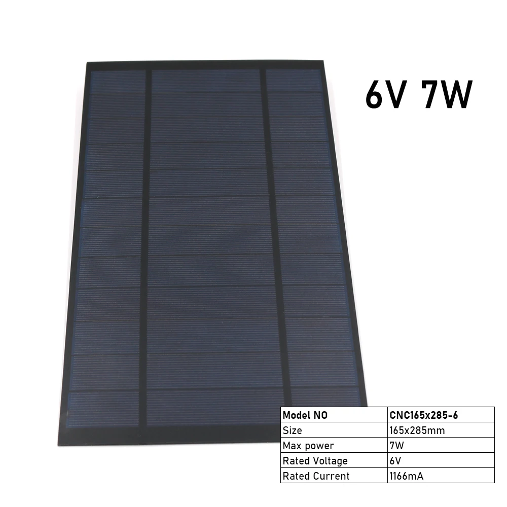 6 V  2.5 4.2  7 W Output USB Solar Cell Outdoor 18650 Battery Charger USB Female Port 6V Charge Regulators Solar Panel