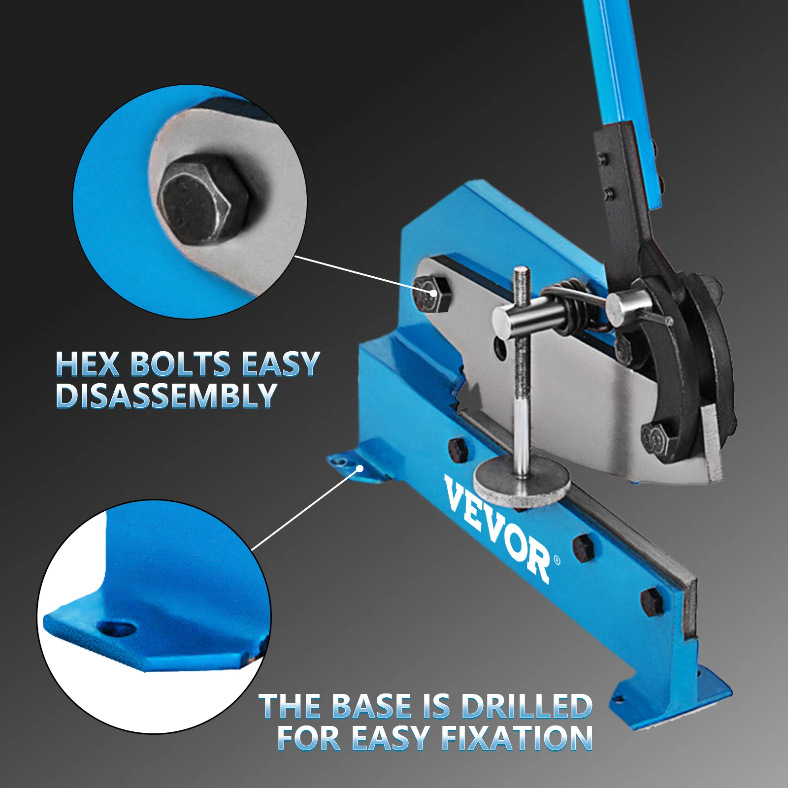 VEVOR Cesoie per Piastre Manuali 70 x 6 mm Taglierina per Metallo Manuale Spessore Max. 4,75 mm Piastra per Aste Taglia Lamiera per Tondo per Cemento Armato