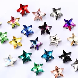 10mm Star Shape Claw Rhinestones Hollow Out Copper Claws Strass K9 Glass Star Crystals Stones Sew On Stones Rhinestones